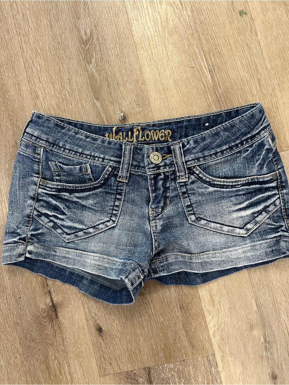 Y2K Wallflower Distressed Blue Denim Jean Shorts